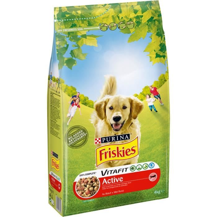 FRISKIES Croquettes Vitafit Active au bœuf - Pour