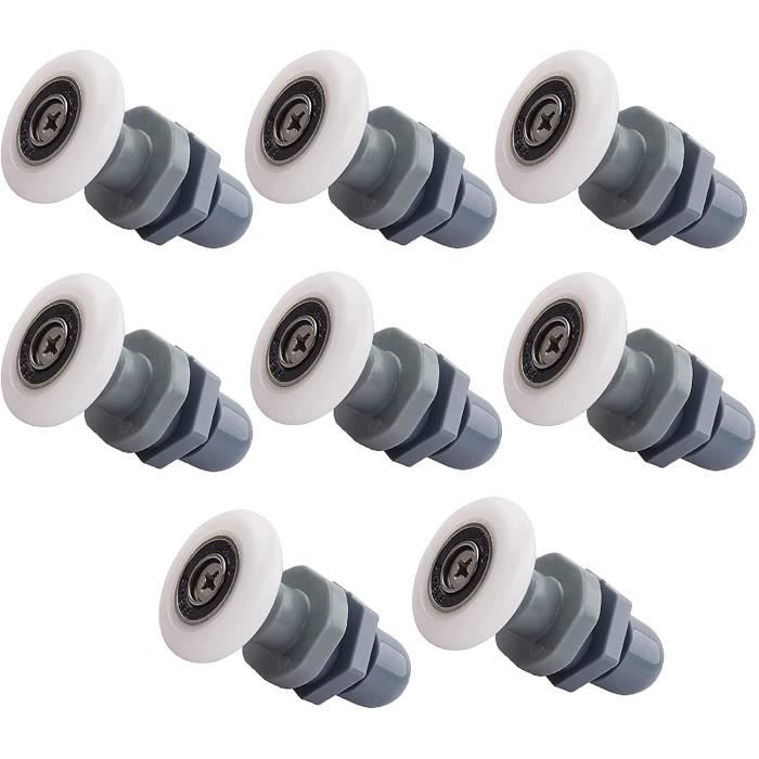 8 Pièces Rouleau Roulette Roue pour Porte de Douche, Roulette de Douche 25mm, Roulettes