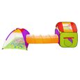 TECTAKE Tente enfant avec Tunnel de jeu + 200 Balles + Sac de transport - Multicolore-1