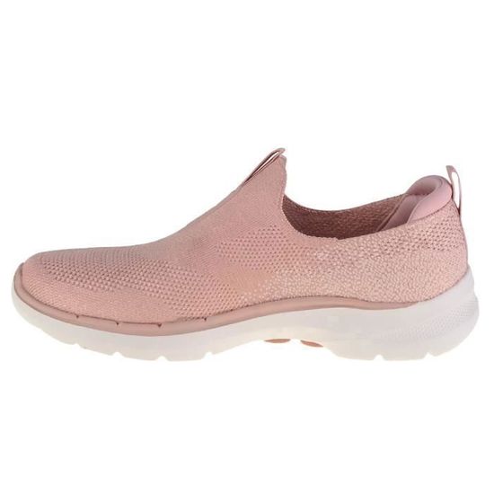 Sneakers SKECHERS Go Walk 6 124502 LTPK Femme Rose Synthetique Lacets Plat Rose Cdiscount Chaussures