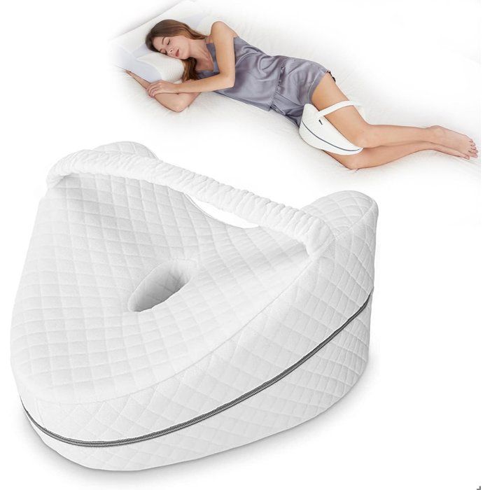 Everlasting Comfort Oreiller De Genou En Mousse à Mémoire De Forme Avec Sangle - Soulage Douleurs Dos Et Hanches