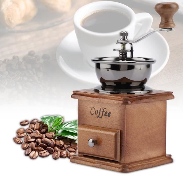 Moulin à Café Manuel Vintage - Broyeur à Grains En Céramique, Poignée En Fonte, Pour Maison/Bureau