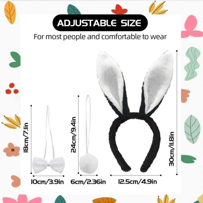 2 Pièces Serre Tête Oreille De Lapin Peluche Bandeau Animal