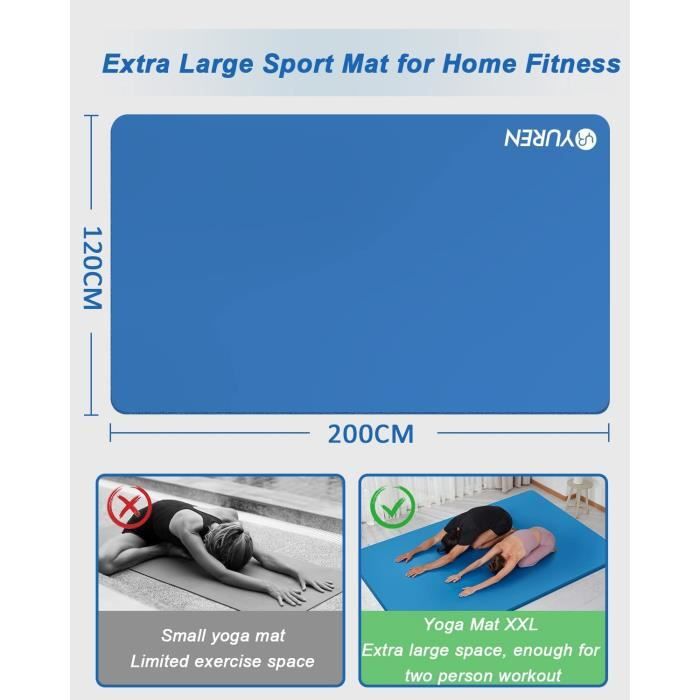 Rytmat Grand Tapis Yoga 200×130/120cm 15mm/10mm Épais Gym Pilates  Étirements Enfants Jouant So - Cdiscount Sport
