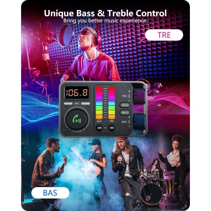 Trasmettitore FM Bluetooth 5.1 Auto - Adattatore Con Ricarica Rapida PD/QC E Vivavoce