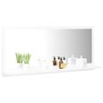 9049NEW FR® Chic Miroir de salle de bain Contemporain,Miroir mural Moderne Pour salle de bain Salon Chambre Blanc brillant 90x10,5x3-2