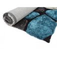 Tapis shaggy PIETRA turquoise et gris - polyester - 120*170cm -2