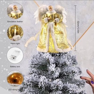 Hitburu Noel Pour Sapin,Decoration Noel Pour Sapin,25x20cm Noel Pour Cime Sapin,pour Les Ornements D'arbre Noël Bureau D'intérieur Fournitures Fête Du Nouvel An