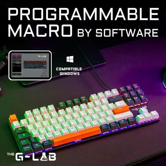 Clavier Gamer THE G-LAB KEYZ MERCURY FR - Rétroéclairé Blanc