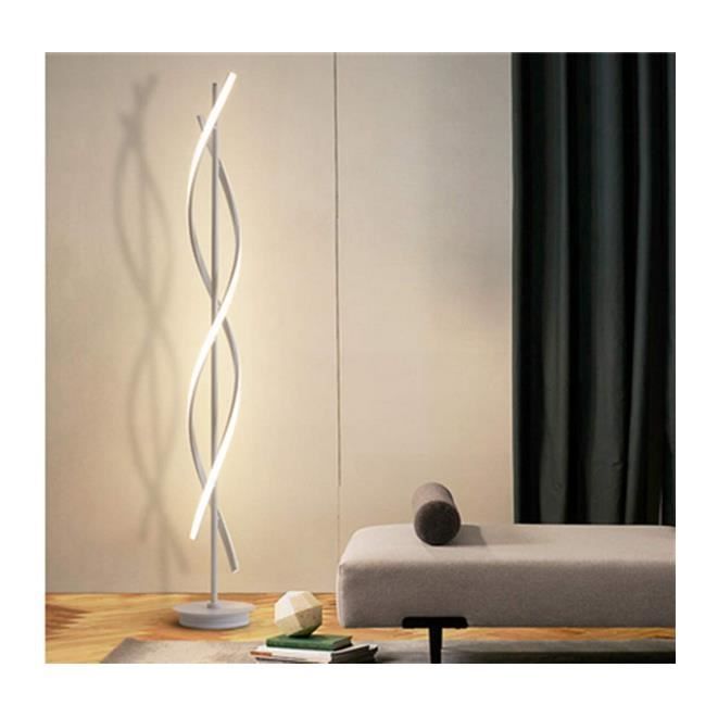 Lampadaire LED Dimmable Spirale en métal Créatif Lampe de salon chambre  Lumière Décoration Intérieur Design Moderne Noir - Cdiscount Maison