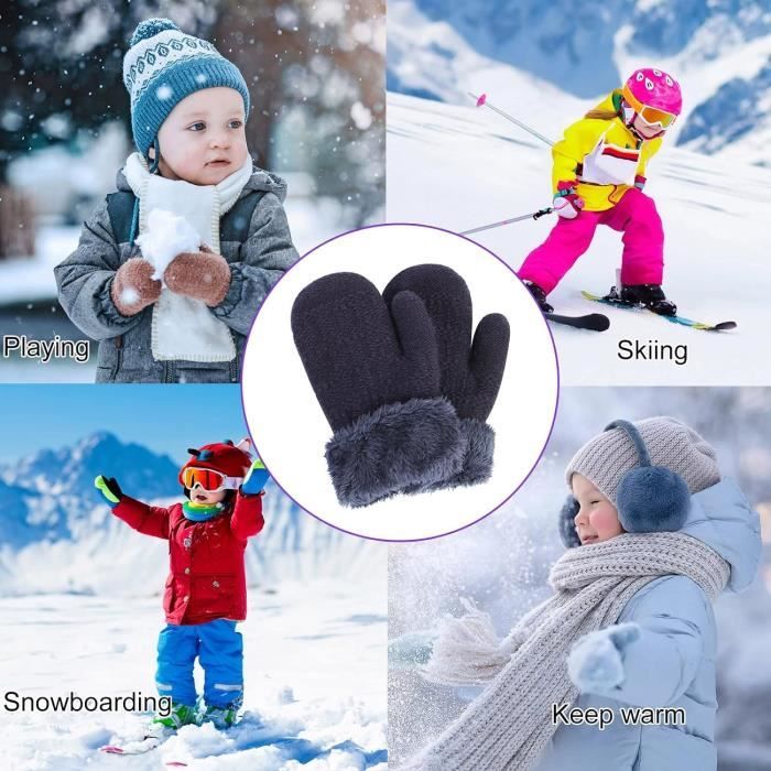 Moufles Enfant Gants de Ski Hiver pour Garçons Filles Bébé