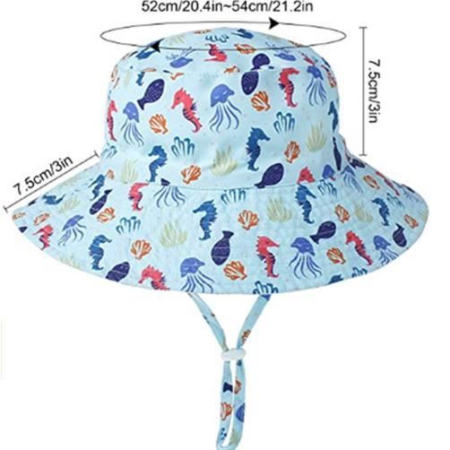 Chapeau De Soleil Bleu Pour Bébé En Lin : Chapeau D'été Avec Jugulaire - Canada
