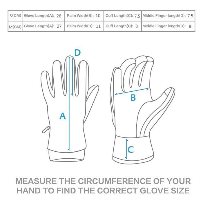 Gants de Vélo Hiver Imperméables et Chauds avec Écran Tactile et Paume Antidérapante - INSFITY