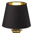 Lampe de table en céramique, textile or noir, H 35 cm, ANANAS-3