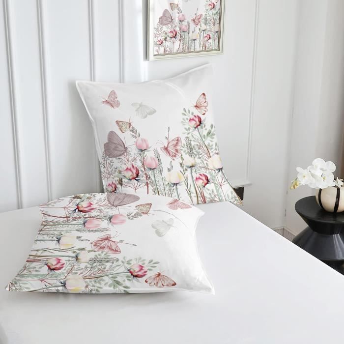 Housse De Couette 220x240cm Japonaise - Imprimé Mont Fuji Et Fleur De Cerisier - 3 Pièces Microfibre