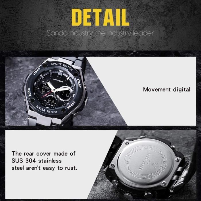 Montre Homme Pas Cher De Sport Chronographe Num rique Analogique