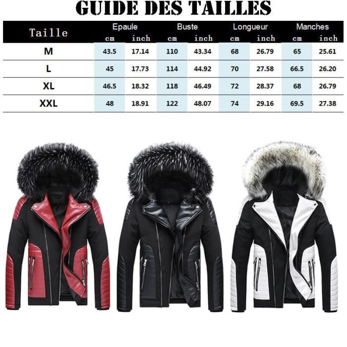 Manteau homme de Marque Fourrure a capuche detachable Manteau courte epaississant Manteau homme en Cotton