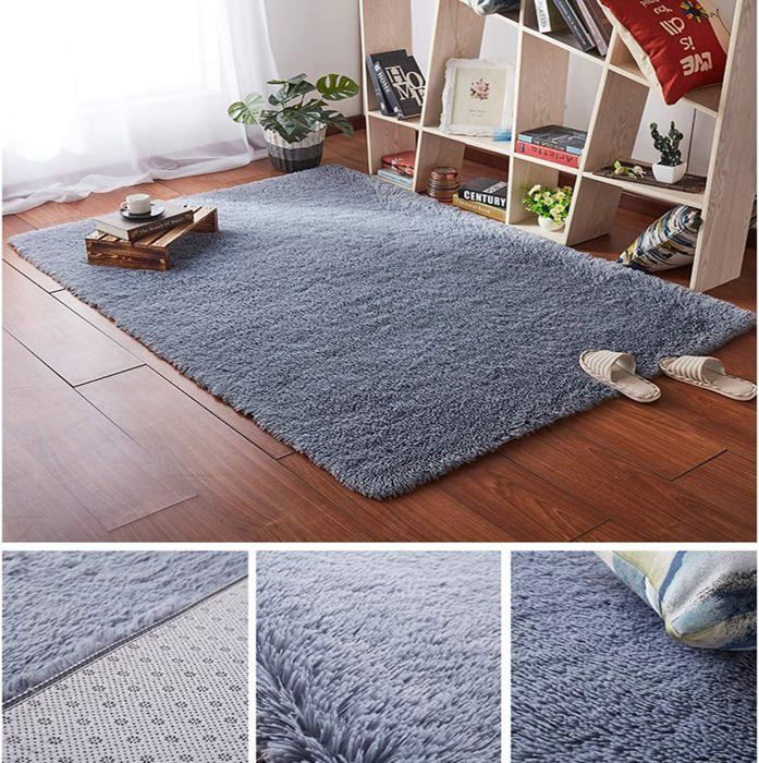 Moquette 90X130Cm, Shaggy Tapis, Lavable Absorbant, Pour Intérieur ...