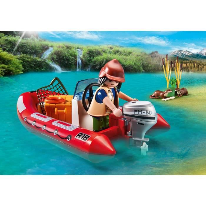 Playmobil City Action 4910 pas cher, Bateau pneumatique avec scaphandrier Playmobil City Action 4910 pas cher, Bateau pneumatique avec scaphandrier