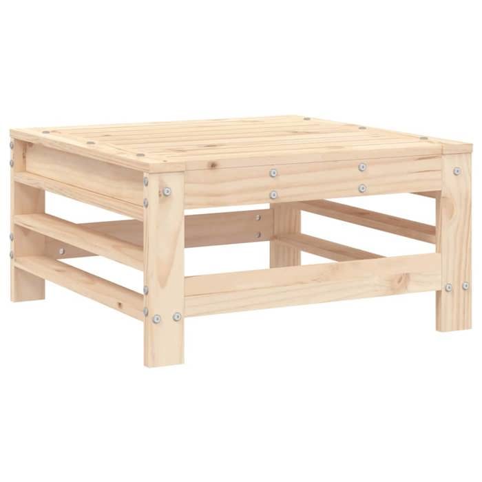 VidaXL Repose-Pied De Jardin Confortable En Résine Tressée Et Bois D'Eucalyptus Massif - Idéal Pour Terrasse Et Patio