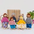 Maison de 6 personnes Flexible familiale en bois poupées jouets poupées maison gens personnages-0