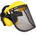 Casque de sécurité pour tronçonneuse MAXX avec protection auditive et visière - Jaune-0