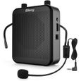 Giecy Amplificateur voix portable avec microphone casque 30W Batterie rechargeable 2800mAh Système de sonorisation puissant-0