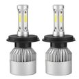 TMISHION phare LED H4 2pcs H4 LED 36W 8000LM Phare De Voiture Hi/Lo Faisceau Auto Ampoules 6000K (Blanc)-0