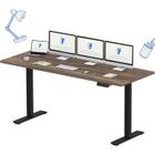 FlexiSpot QB2 Bureau Assis Debout 180 x 80 cm avec 2 Moteurs Puissants, Bureau Électrique avec Fonction Mémoire (Noir + Marron)