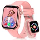 AIMIUVEI 4G Montre Connectée Enfants, 1.83''Montre Téléphone Enfant avec GPS/Appels Vidéo/Chat Vocal/Wi-FI/LBS/SOS/SMS, Rose