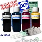 ENCROS RECHARGE ENCRE- Kit Encre 4x100ML Couleurs universelles pour EPSON