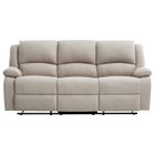 Canapé Relaxation manuel 3 places LEO en Tissu - Beige - L193 x P93 x H96cm - LOUNGITUDE