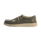 Chaussures bateau Hey Dude Wally Braided pour homme - Vert - Tige en textile - Semelle en caoutchouc