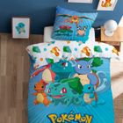 POKEMON Parure de lit enfant 100% Coton - POKÉMON GO - Bleu - 140x200+63x63cm