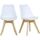 WOLTU Lot de 2 Chaises de salle à manger,Chaise de cuisine,Chaises scandinaves Pied en bois Style nordique Blanc