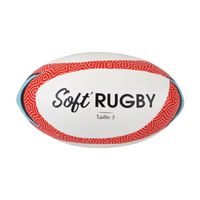 Ballon Sporti France Soft'rugby - blanc/rouge - TU