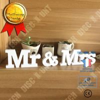TD® Décoration Mr & Mrs- Table de Fête Mariage Décoration - Lettre en Signe de Mariage - Blanc