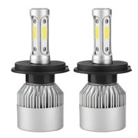TMISHION phare LED H4 2pcs H4 LED 36W 8000LM Phare De Voiture Hi/Lo Faisceau Auto Ampoules 6000K (Blanc)