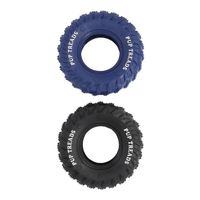 VGEBY Jouet à mâcher pour chien en caoutchouc 2 pièces bleu noir en caoutchouc pneu chien jouet à mâcher forme de pneu en
