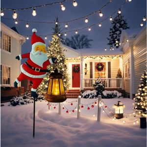 Arrosoir Solaire Père Noël, Deco Noel Exterieur Solaire