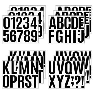648 Stickers Lettres Et Chiffres Uxcell - 8 Planches Autocollantes Blanches