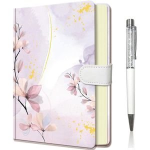 Journal Intime Fille Avec Cadenas à Code - 256 Pages 14x18,3cm - Coffret Cadeau : Stylo Rose + 40 Stickers Papillons