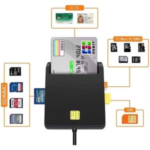 ADAPTATEUR CARTE SD Lecteur de Carte à Puce USB SD-Micro SD (TF) SIM A
