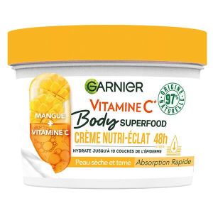 HYDRATANT CORPS Garnier Body Superfood Crème nutri-éclat Mangue et Vitamine C 380ml
