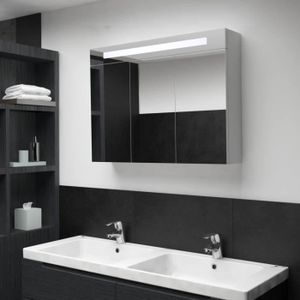 Armoire De Toilette Miroir Led Blanc Brillant L 80 Cm Juno Achat Vente Colonne Armoire Wc Armoire De Toilette Blanc L 80 Cdiscount