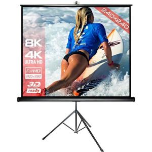 ECRAN DE PROJECTION Écran de projection sur pied 1:1 ALPHAVISION - 244x244cm - 1,2 Gain - HDTV - 3D - 4K