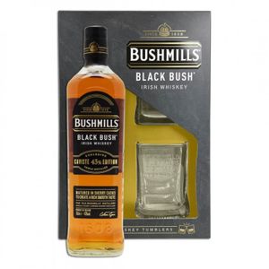 WHISKY BOURBON SCOTCH Bushmills Black Bush Caviste édition + 2 verres