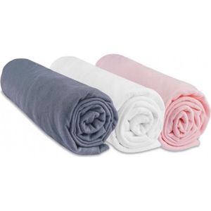 Lot de 2 Draps-housses Clevamama Draps Housse /Élastique pour Lit B/éb/é en 100/% Jersey Coton 60x120 Blanc