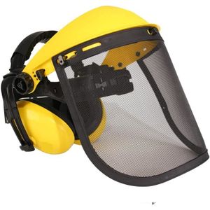CASQUE - ANTI-BRUIT Casque de sécurité pour tronçonneuse MAXX avec protection auditive et visière - Jaune