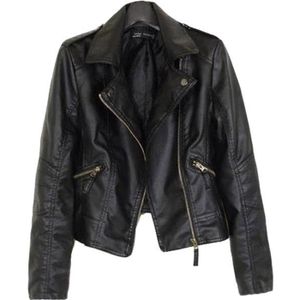 Perfecto femme en cuir noir Cdiscount